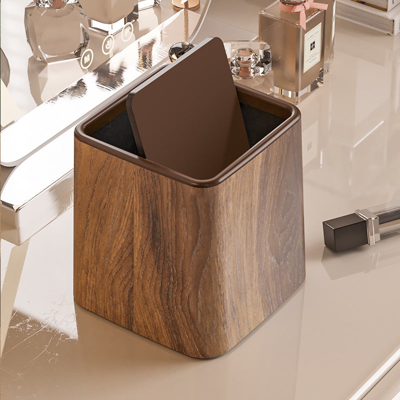 Mini Desktop Trash Can | Wood Grain & Marble Design