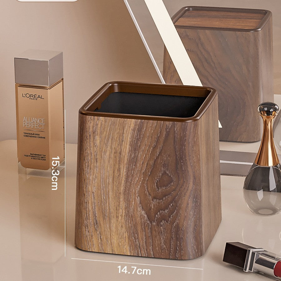 Mini Desktop Trash Can | Wood Grain & Marble Design