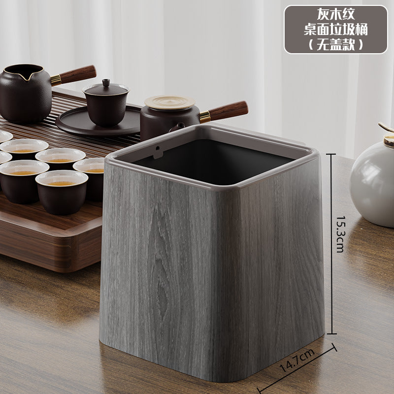 Mini Desktop Trash Can | Wood Grain & Marble Design