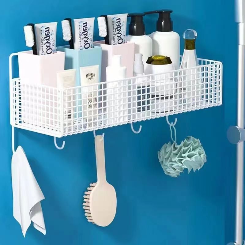 Bathroom Storage Rack | Wall-Mounted Multi-Functional Organizer