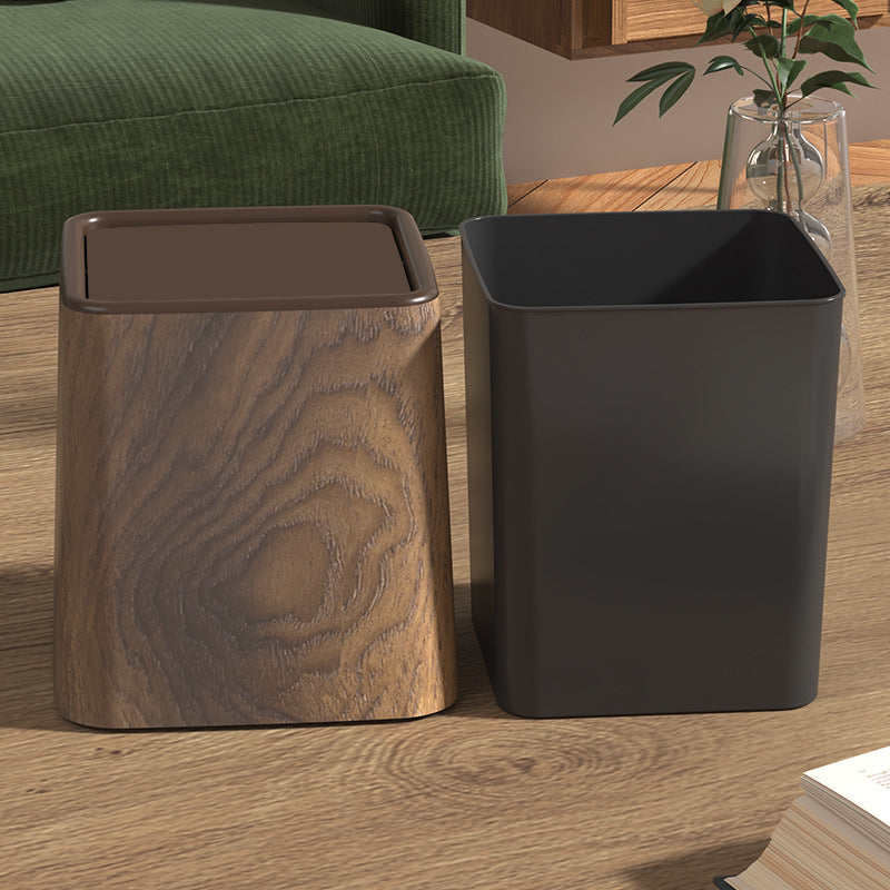 Mini Desktop Trash Can | Wood Grain & Marble Design